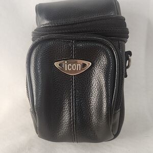 Icon Black Camara Case W/ Strap 7 In Tall And 4 In Wide.  4 Inches Interior Size